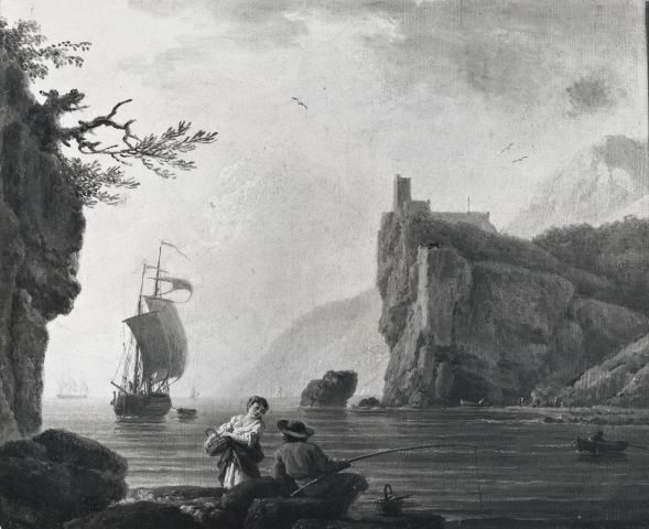 A. C. Cooper — Vernet Claude-Joseph - sec. XVIII - Marina con pescatori e barche — insieme
